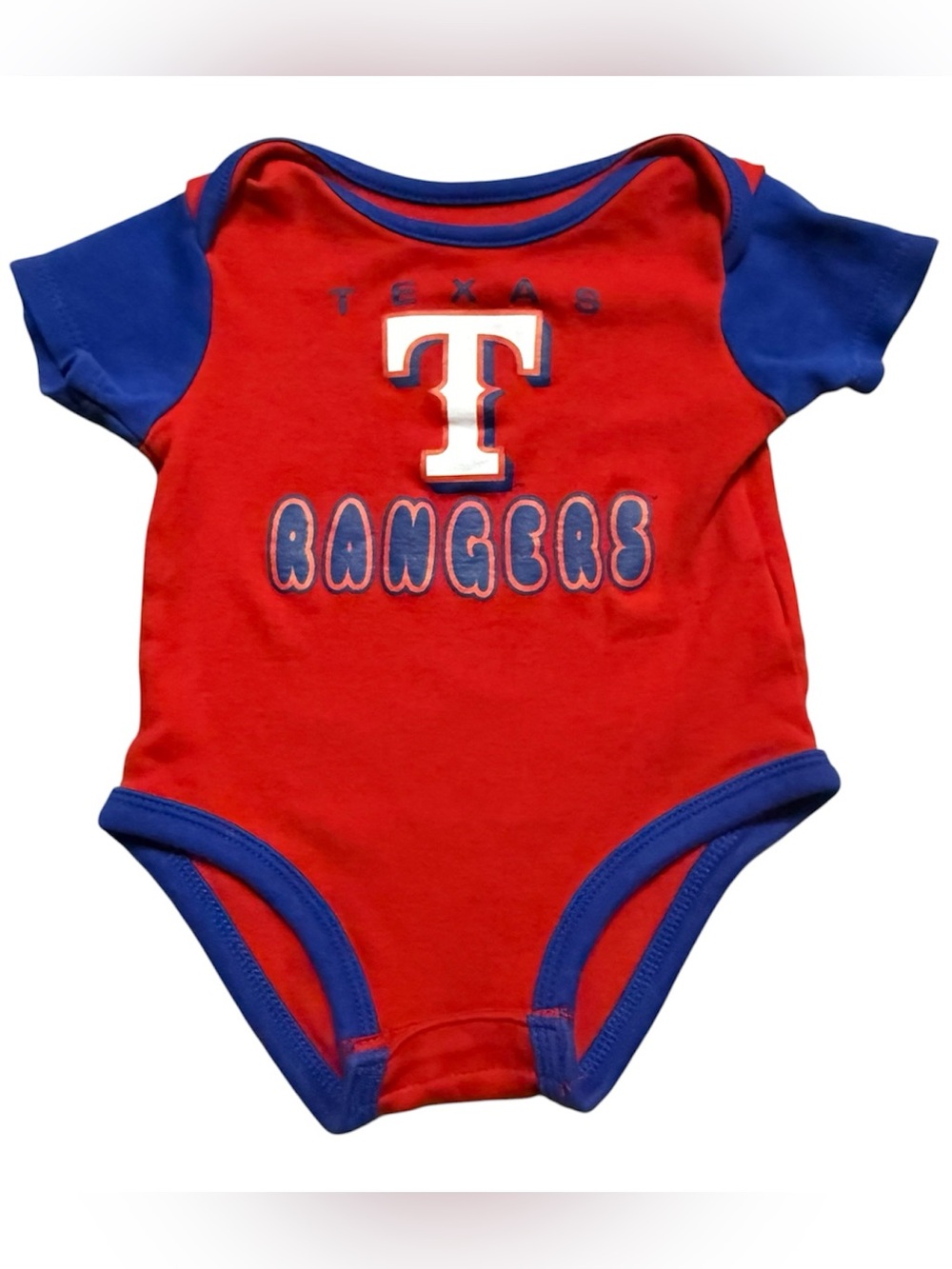 Texas Rangers Baby Bodysuit 3-6M Red Blue Genuine Merchandise MLB